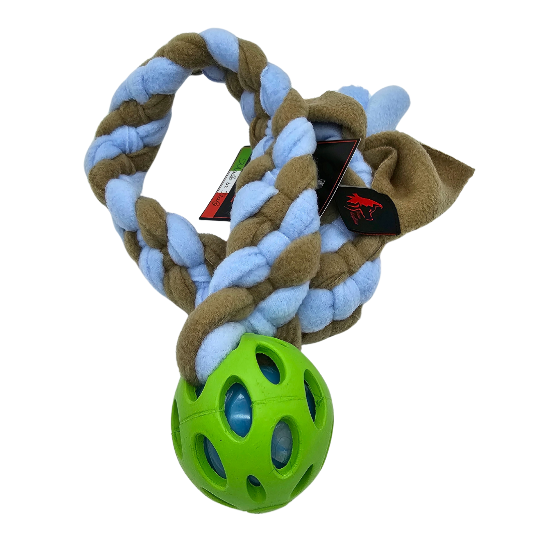 JW CRACKLE HEADS BALL + BRAIDED FLEECE