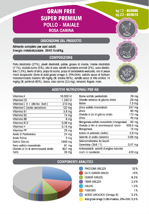 SUPER PREMIUM POLLO MAIALE ROSA CANINA